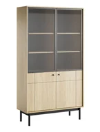 Witryny - Witryna Japandi Wt104 Czarny / Dąb Linea - miniaturka - grafika 1