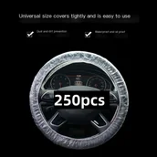 Inne - TEMU 250-pak jednorazowych plastikowych osłon na kierownicę - ochrona przed kurzem i brudem, wodoodporne i olejoodporne osłony ochronne na kierownicę - miniaturka - grafika 1