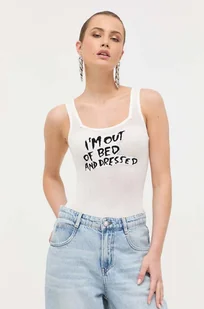Guess body x Banksy damskie kolor biały - Koszulki sportowe damskie - miniaturka - grafika 1