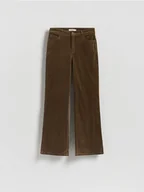 Spodnie damskie - Reserved - Sztruksowe spodnie - oliwkowy - miniaturka - grafika 1