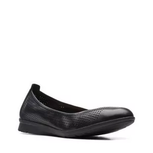 Clarks Jenette Ease [black leather] - rozmiar 39.5 - Baleriny - miniaturka - grafika 1