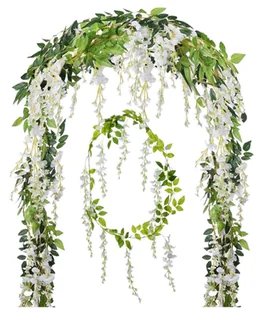 Wiszące białe kwiaty dekoracyjne sztuczne 1szt pnące do girlandy winorośl ślub - Sztuczne kwiaty - miniaturka - grafika 1