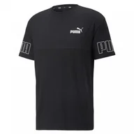 Koszulki sportowe męskie - Męski t-shirt z nadrukiem PUMA Power Colorblock Tee - miniaturka - grafika 1