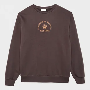 Męska bluza dresowa nierozpinana bez kaptura Outhorn OTHAW23TSWSM0759 - brązowa - Bluzy sportowe męskie - miniaturka - grafika 1