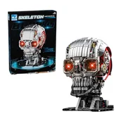 Klocki - Czaszka mechaniczna LED 1146el.- Klocki plastikowe konstrukcyjne MJI 13089 MOC TECHNIC - miniaturka - grafika 1