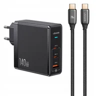 Ładowarki do telefonów - P4Y Zestaw Ładowarka US-CC168 USB C USB A 140W + US-SJ581 USB-C do USB-C 2m - miniaturka - grafika 1