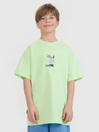 Koszulki dla chłopców - 4F T-shirt oversize z nadrukiem chłopięcy - zielony 122 (6-7 lat) - miniaturka - grafika 1