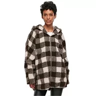 Kurtki damskie - Urban Classics Damska kurtka zimowa damska Oversized Check Sherpa kurtka z kapturem, wzór w kratkę, rozmiar XS do 5XL, ró?owy/br?zowy, XXL - miniaturka - grafika 1