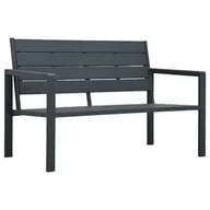 Ławki ogrodowe - vidaXL Ławka ogrodowa, 120 cm, szara, HDPE o wyglądzie drewna - miniaturka - grafika 1