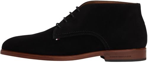 Tommy Hilfiger Męskie HILFIGER SUKIENKA ZAMSZOWE BOOT FM0FM05726 niskie kozaki, czarne (czarne), 11, Czarny, 46 EU