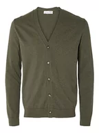 Swetry damskie - SELETED HOMME SLHBERG LS Knit V-Neck kardigan NOOS, Ivy Green/Szczegóły: melanż, M - miniaturka - grafika 1