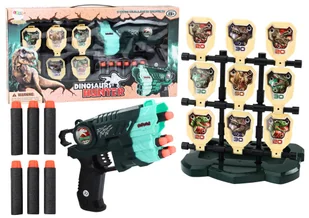 ZABAWKOWY ZESTAW PISTOLET Z TARCZĄ STRZAŁKI PIANKOWE - Zabawki militarne - miniaturka - grafika 1