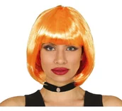Dodatki do strojów karnawałowych - PERUKA DAMSKA BOB Z GRZYWKĄ, NEONOWA POMARAŃCZOWA - miniaturka - grafika 1