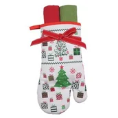 Ozdoby bożonarodzeniowe - Rękawica zestaw + 2 ręczniki kuchenne PREZENT - miniaturka - grafika 1