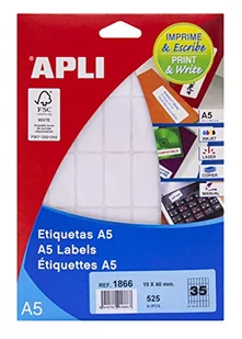 APLI 71y18 białe etykiety z możliwością zadrukowania 19 x 40 mm białe - Etykiety do drukarek - miniaturka - grafika 1