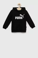 Bluzy dla dziewczynek - Puma bluza dziecięca ESS Logo Hoodie TR G kolor czarny z kapturem z nadrukiem - miniaturka - grafika 1