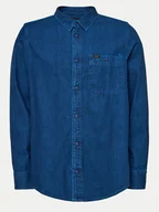 Koszule męskie - Lee Koszula jeansowa Leesure 112355712 Niebieski Regular Fit - miniaturka - grafika 1