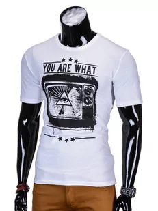 T-shirt męski z nadrukiem - biały S816 - Koszulki męskie - miniaturka - grafika 3