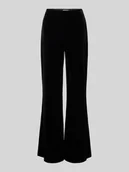 Spodnie damskie - Spodnie materiałowe o rozkloszowanym kroju z kieszenią z tyłu model ‘VELVETTY’ - miniaturka - grafika 1