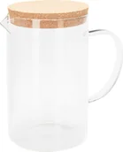 Dzbanki i imbryki - Szklany dzbanek z korkową pokrywką - miniaturka - grafika 1