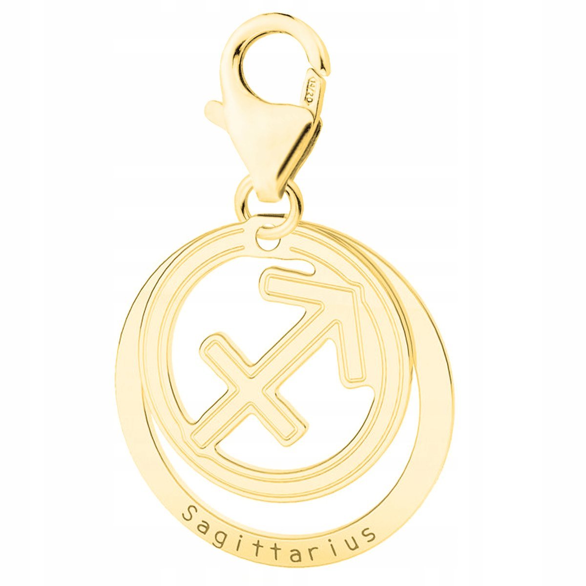 Złota Zawieszka ze Znakiem Zodiaku Strzelec Zodiak Sagittarius SREBRO 925