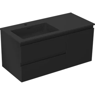 Mexen Orio szafka łazienkowa 100 cm z umywalką Otis lewą, 2S, 1D, czarna mat - 91A13-10047-3-BBFFF71-W18L71 - Szafki łazienkowe - miniaturka - grafika 1