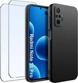 Etui i futerały do telefonów - krainaGSM ZESTAW Etui do Xiaomi Redmi Note 10 Pro Matowy Silikonowy Slim 2 SZTUKI SZKŁO - miniaturka - grafika 1