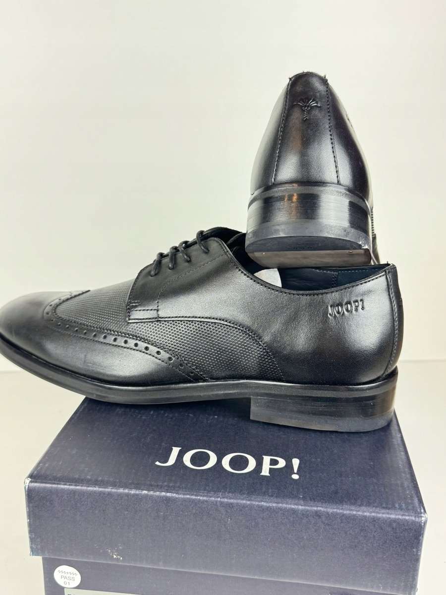 JOOP Pero 42 męskie półbuty brogsy skóra naturalna czarne nowe