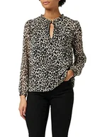 Bluzki damskie - ONLY Damska bluzka Onlditsy L/S Blouse WVN Noos, Czarny/Aop: leonora, XXS - miniaturka - grafika 1