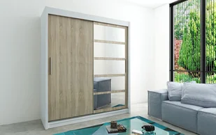MINIO szafa 200 cm ROMA 1 biały / dąb sonoma - Szafy - miniaturka - grafika 1