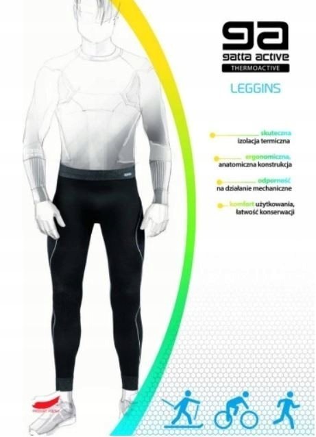 Legginsy Gatta Thermo Basic Blanc czarny rozmiar XXS
