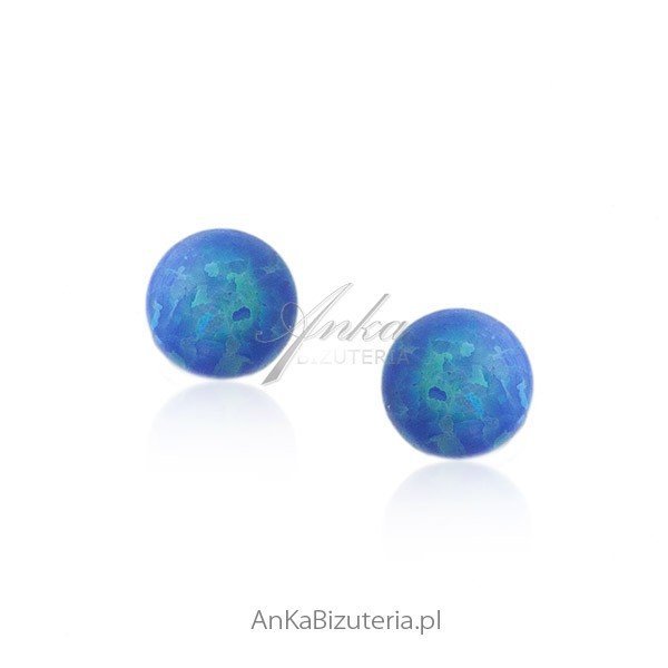ankabizuteria.pl Kolczyki srebrne kulki opal