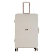 Walizki - Elegancka walizka prążkowana torba bagaż exclusive  28" - biała Semi Line - miniaturka - grafika 1