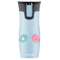 Kubki termiczne - Kubek termiczny Contigo West Loop 2.0 470ml - Ptaszkowe love - Błękitny Mat - miniaturka - grafika 1