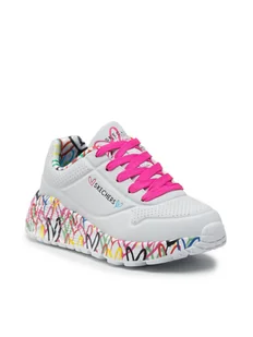 Skechers Sneakersy Lovely Luv 314976L/WMLT Biały - Buty dla dziewczynek - miniaturka - grafika 1