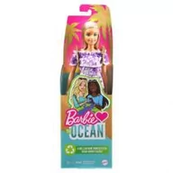 Sukienki i spódniczki dla dziewczynek - Barbie LOVES THE OCEAN (purpurowa kwiatowa sukienka z marszczeniem) GRB36 - miniaturka - grafika 1