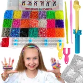 Prace ręczne dla dzieci - Mega zestaw gumki do robienia bransoletek duży xl 6800 szt na prezent diy - miniaturka - grafika 1