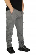 Spodnie sportowe męskie - Wygodne I Praktyczne *** Ocieplane Bojówki *** Prosta Nogawka * Rozmiar Xxl - miniaturka - grafika 1