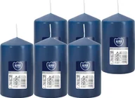 Świece - Świeca walec BISPOL Aura 30H 10CM SW60/100 GRANATOWA 6szt. - miniaturka - grafika 1