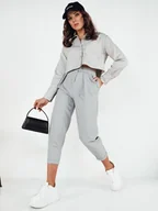 Spodnie damskie - Spodnie damskie BAFROT szare Dstreet UY1888-L - miniaturka - grafika 1