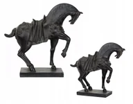 Figurki dekoracyjne - FIGURKA KONIA KOŃ CZARNY dekoracyjna do salonu sypialni imitacja 36cm - miniaturka - grafika 1