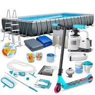 Baseny ogrodowe - Basen ogrodowy, stelażowy, 975x488x132 20w1 Intex 26374+ hulajnoga - miniaturka - grafika 1