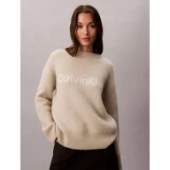 Swetry damskie - Calvin Klein Wełniany sweter | Loose fit - miniaturka - grafika 1