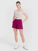 Spodenki damskie - 4F Spodenki dresowe damskie - fioletowe S - miniaturka - grafika 1