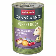 Mokra karma dla psów - Animonda GranCarno Adult Superfoods, 6 x 400 g - Jagnięcina, amarantus, żurawina, olej z łososia - miniaturka - grafika 1