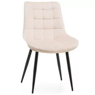 Krzesła - Krzesło welurowe beżowe ART830C czarne nogi - miniaturka - grafika 1