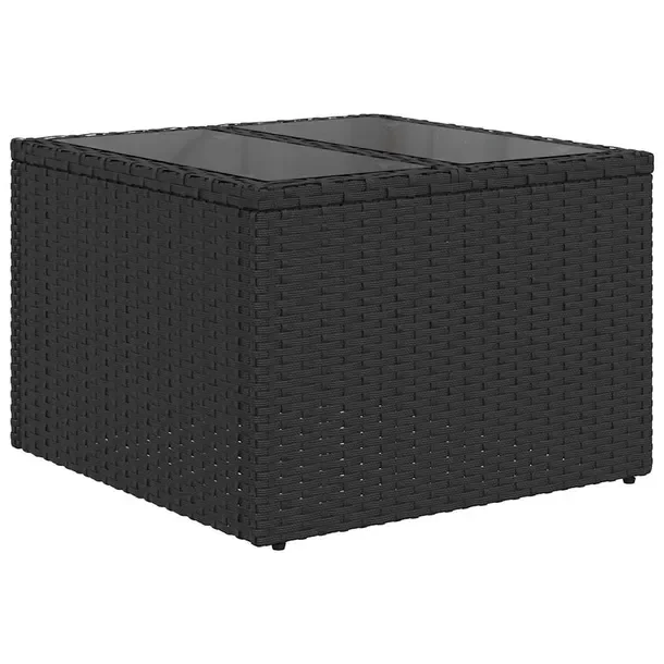 Zestaw Sofa Ogrodowa, 8-elementowy, Czarno-biały, Polirattan