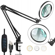 Mikroskopy i lupy - Lupa biurkowa przegubowa 64LED 3X kosmetyczna serwisowa 30 sekwencji szkło - miniaturka - grafika 1