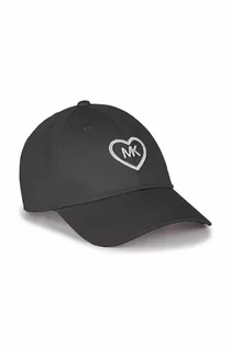 Czapki dla dzieci - Michael Kors czapka bawełniana dziecięca kolor czarny z aplikacją - grafika 1