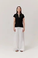 Spodnie damskie - Spodnie lniane Murlo białe - miniaturka - grafika 1